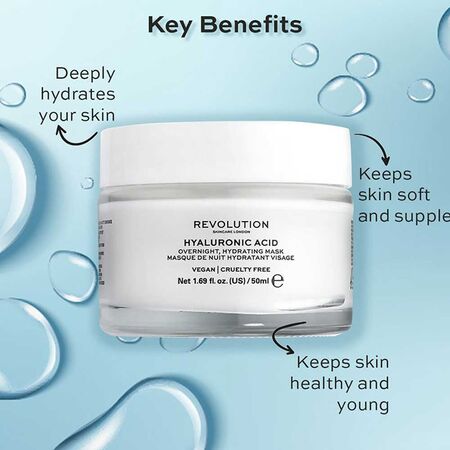 Revolution Skincare Hyaluronic Acid Overnight Hydrating Mask 50ml Revolution Skincare Hyaluronic Acid Overnight Hydrating Mask 50ml