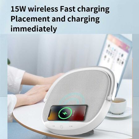 WiWU Y1 3 in 1 Table Lamp Wireless Charger Speaker