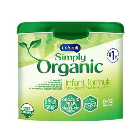 Enfamil Simply Organic Infant Formula Milk Based Powder With Iron 552g