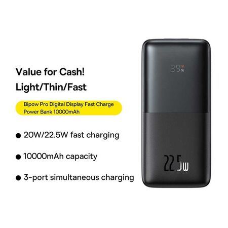 Baseus 22.5W Bipow Pro Digital Display Fast Charge Power Bank 10000W