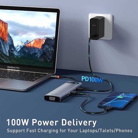 Baseus Metal Gleam Series 11-in-1 Multifunctional Type-C HUB Docking Station