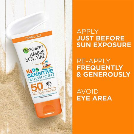 Garnier Ambre Solaire Kids Sensitive Sun Cream SPF50+ 50ml