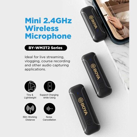 Boya BY-WM3T2-U1 Professional Wireless Lavalier Microphone