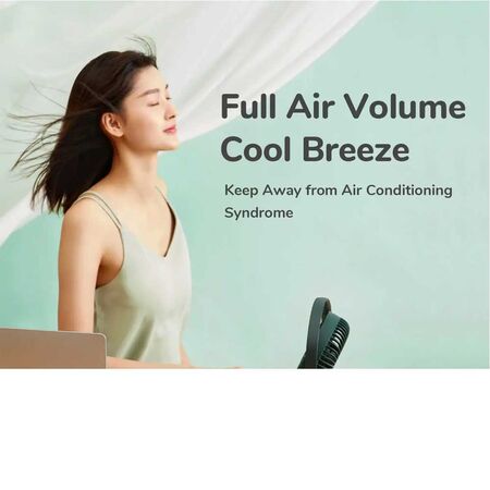 Jisulife FA19 Portable Rechargeable 4000mAH Battery with Type-C Charging Port Desk Fan