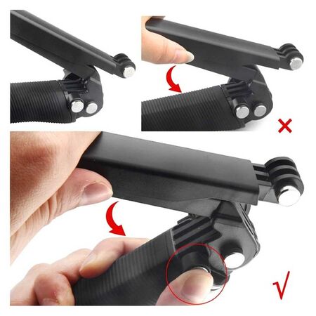 3-Way Professional Monopod Stand Mini Tripod for Action Camera 3-Way Professional Monopod Stand Mini Tripod for Action Camera