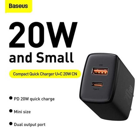 Baseus 20W USB+Type C Compact Quick Charger