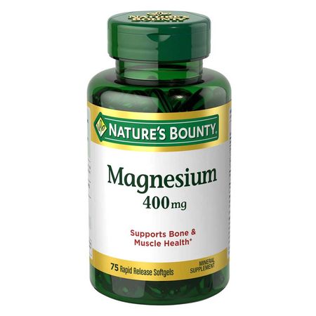 Nature's Bounty Magnesium Softgels 400mg 75 Ct