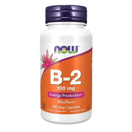 Now B-2 Vitamin 100 mg Energy Production 100 Capsules