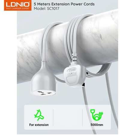 Ldnio Universal Power Strip with 5m Extension Power Cord Ldnio Universal Power Strip with 5m Extension Power Cord