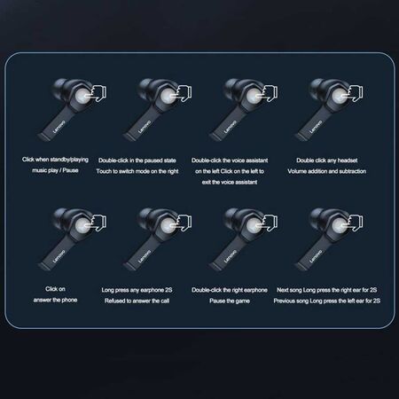 Lenovo HQ08 TWS Gaming Dual Earbuds