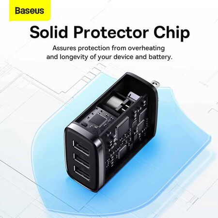 Baseus 3 USB Compact Charger 17W Baseus 3 USB Compact Charger 17W