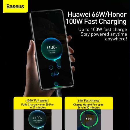 Baseus Crystal Shine Series Fast Charging USB to Type-C Data Cable 100W