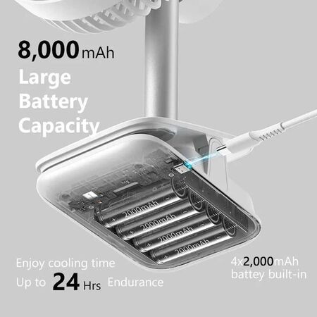 Jisulife FA13R Auto-Oscillating Clip-on Fan 8000mAhJisulife FA13R Auto-Oscillating Clip-on Fan 8000mAh