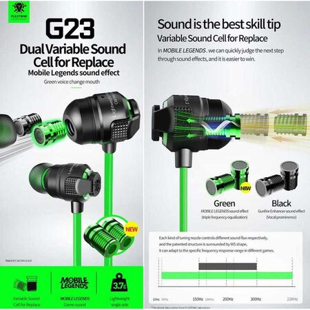 Plextone G23 Dual Sound Cell Gaming In-Ear Wired Earphone