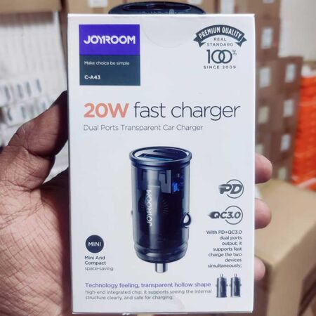 Joyroom C-A43 Dual Port PD 20W Car Charger Box Packaging