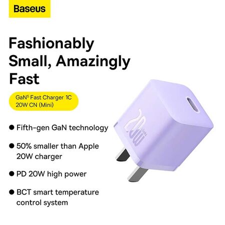 Baseus PD 20w GaN5 Fast Charger 1C Quick Charging Baseus PD 20w GaN5 Fast Charger 1C Quick Charging