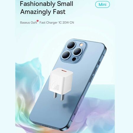 Baseus PD 20w GaN5 Fast Charger 1C Quick Charging Baseus PD 20w GaN5 Fast Charger 1C Quick Charging