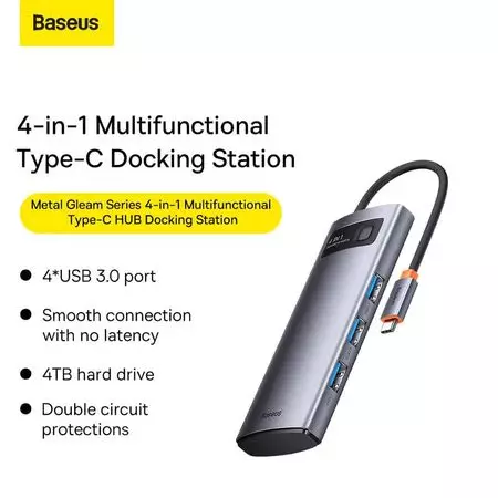 Baseus Starjoy 4 Port USB 3.0 Type-C Hub Adapter