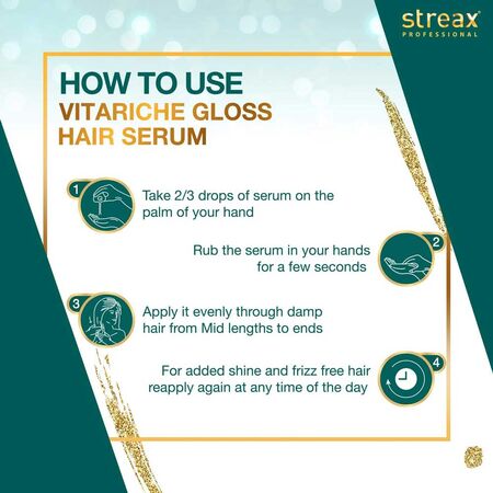 Streax Professional Vitariche Gloss Hair Serum 100ml Streax Professional Vitariche Gloss Hair Serum 100ml