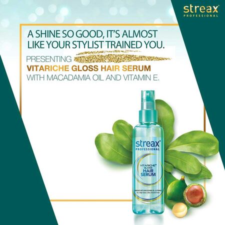 Streax Professional Vitariche Gloss Hair Serum 100ml Streax Professional Vitariche Gloss Hair Serum 100ml