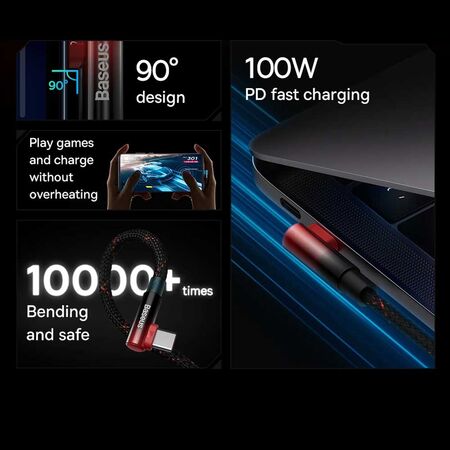 Baseus MVP 2 Elbow Shaped Type C to Type C Fast Charging Data Cable