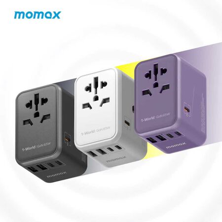 Momax 1-World GAN 5 Ports + AC Travel Adapter 65W Momax 1-World GAN 5 Ports + AC Travel Adapter 65W