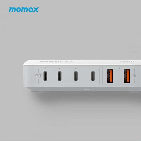 Momax Q.Plug Box 6-Port GaN with Wireless Charging 100W Momax Q.Plug Box 6-Port GaN with Wireless Charging 100W