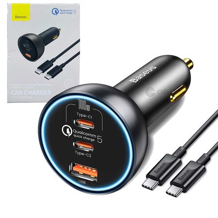 Baseus Qualcomm Quick Charge 2C+U With 100w Type-C Cable 160W Car Charger