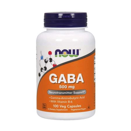 Now Gaba 500mg with Vitamin B6 100 Veg Capsules