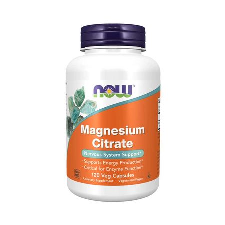 Now Magnesium Citrate Enzyme 120 Veg Capsules