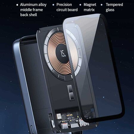 Usams US-CD184 Transparent 15W Magnetic Wireless Power Bank 10000mAh