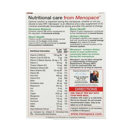 Vitabiotics Menopace Vitamin 30 Capsules