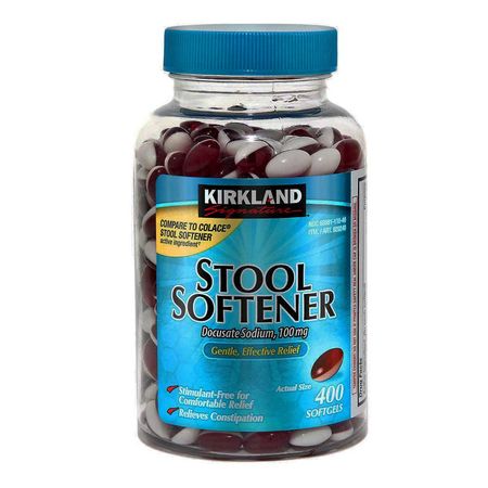 Kirkland Signature Stool Softener Docusate Sodium 100mg 400 Softgels