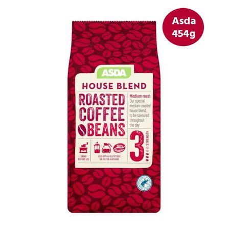 Asda House Blend Roasted Coffee Beans 454g