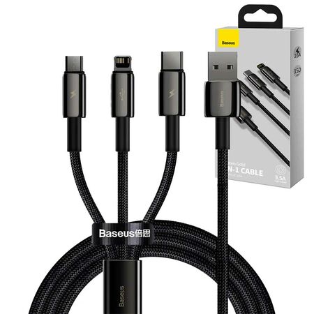 Baseus Tungsten Gold 3-in-1 Fast Charging Data Cable