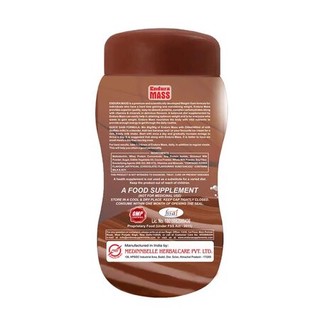 Endura Mass Weight Gainer 2560 Calories Chocolate Flavour 500g Endura Mass Weight Gainer 2560 Calories Chocolate Flavour 500g