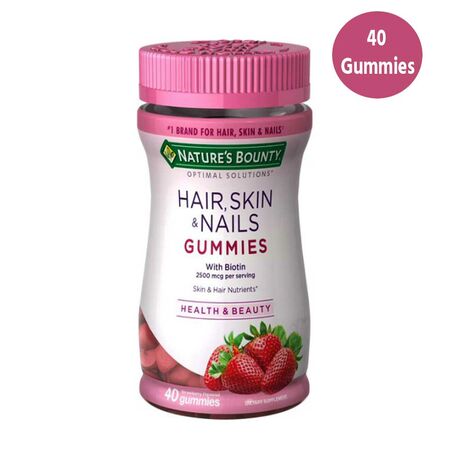 Nature's Bounty Hair Skin and Nails With Biotin 40 Gummies