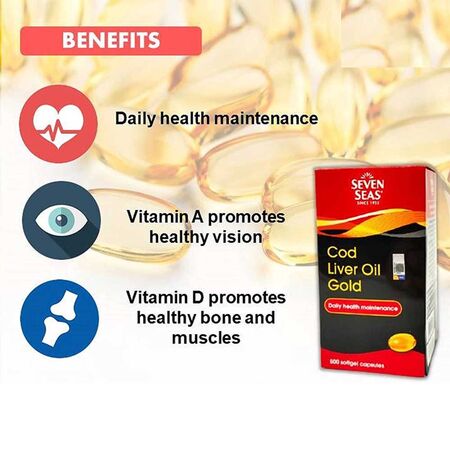 Seven Seas COD Liver Oil Gold 500 Softgel Capsules Seven Seas COD Liver Oil Gold 500 Softgel Capsules