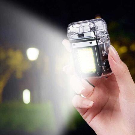 2 in 1 Rechargeable Electric Transparent Lighter with Scout Lamp
