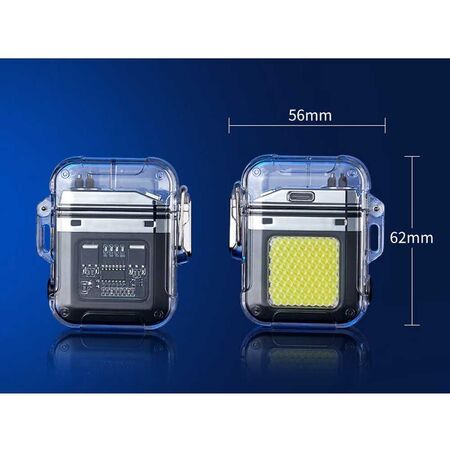 2 in 1 Rechargeable Electric Transparent Lighter with Scout Lamp