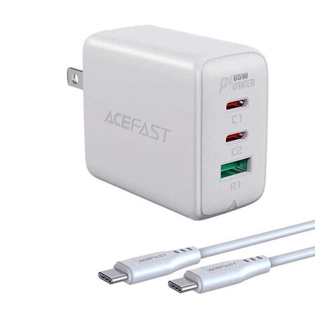 Acefast A15 PD 65W 3 Port Fast Charger with Cable