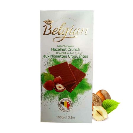 Belgian Milk Hazelnut Crunch Chocolate 100g
