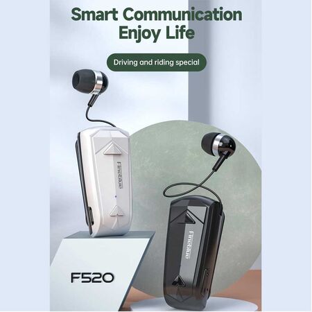 FineBlue F520 Bluetooth 5.3 Vibrating Retractable Clip Business Headset FineBlue F520 Bluetooth 5.3 Vibrating Retractable Clip Business Headset