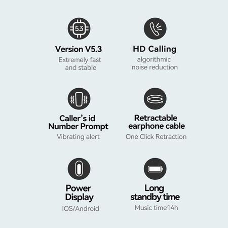 FineBlue F520 Bluetooth 5.3 Vibrating Retractable Clip Business Headset FineBlue F520 Bluetooth 5.3 Vibrating Retractable Clip Business Headset