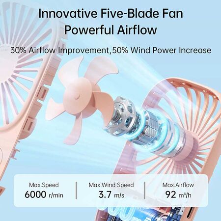 Jisulife FA49 Rechargeable Handheld Portable Fan 2000mAh