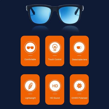 Lenovo Lecoo C8 Smart Sunglasses with Bluetooth Music & Call Support