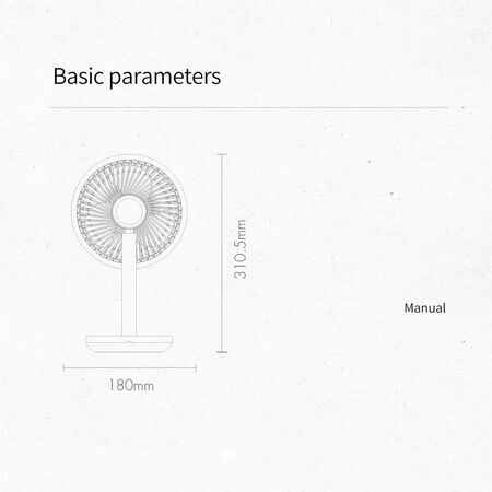 Xiaomi Solove F5i Fan size dimension