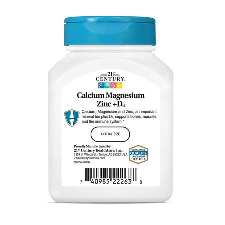 21st Century Calcium Magnesium Zinc + D3 90 Tablets