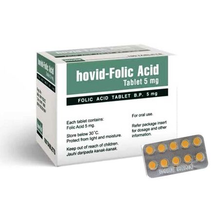 Hovid Folic Acid 5mg Tablet 100ct