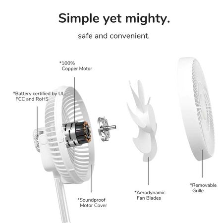 Jisulife FA37 Portable 4 in 1 Multifunctional Rechargeable Fan 8000mAh